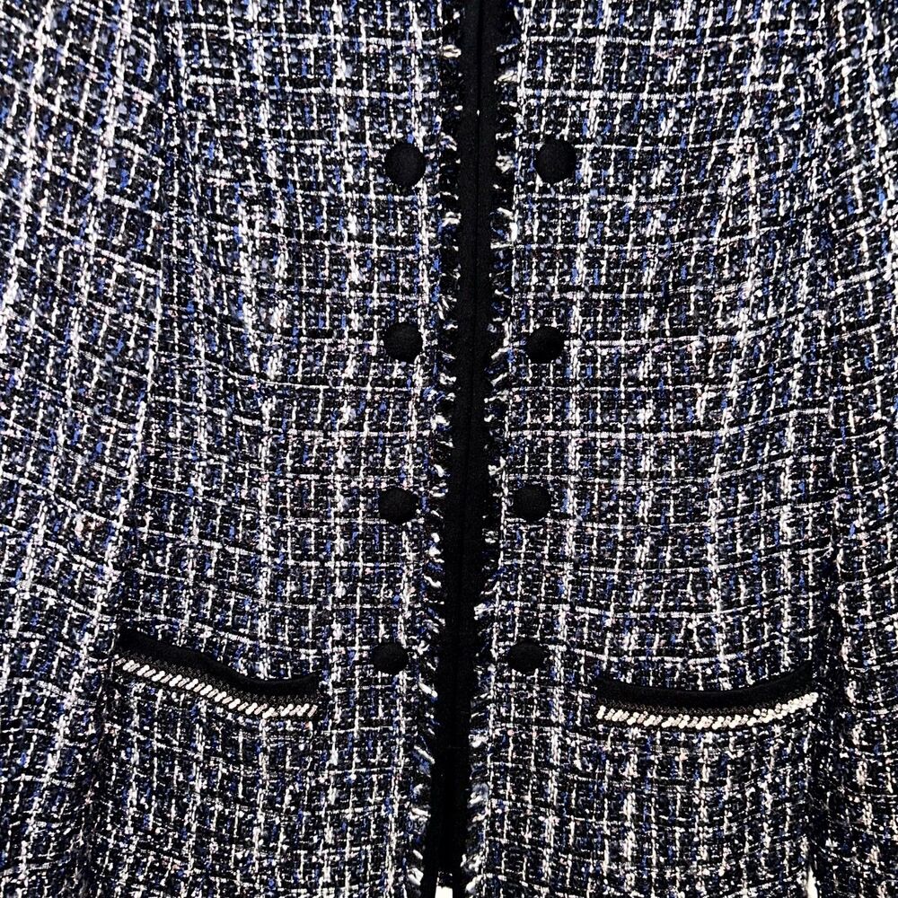 White House Black Market Skirt Suit Women's Small 10 Black White Tweed Business - Picture 7 of 13